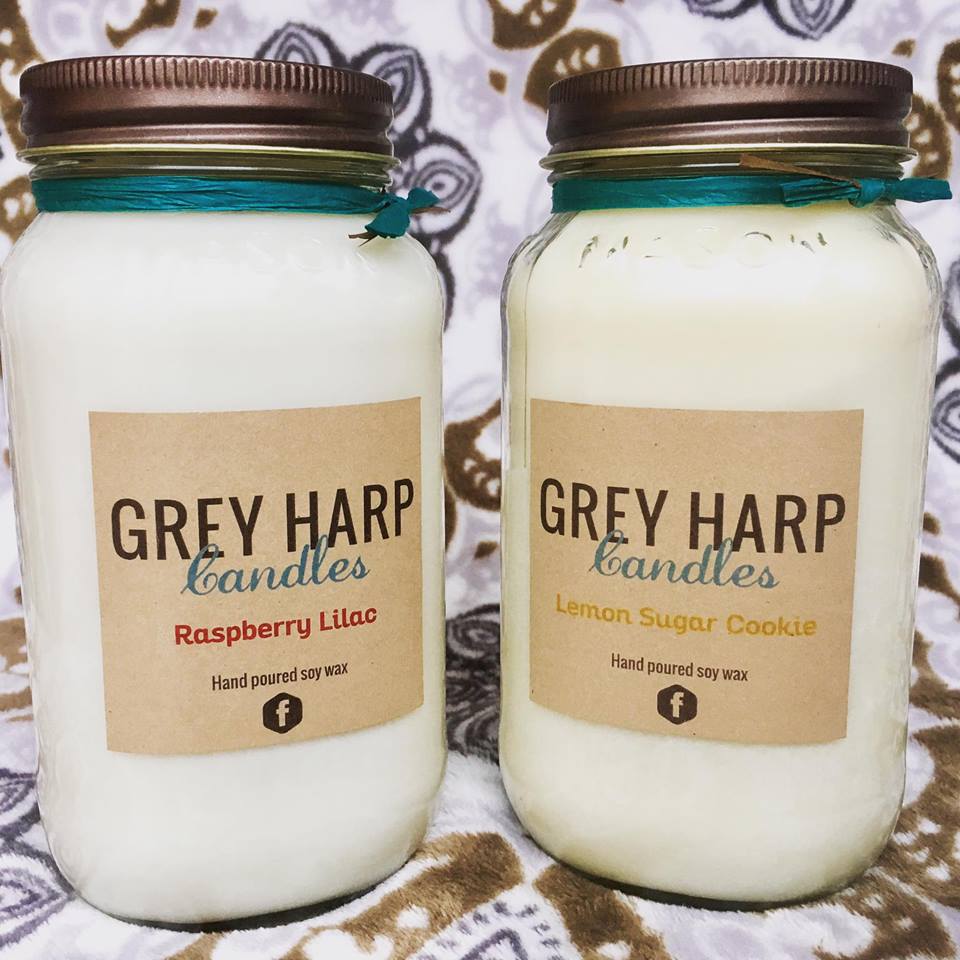 26 oz Extra Large Mason Jar Soy Candle – Grey Harp Candles